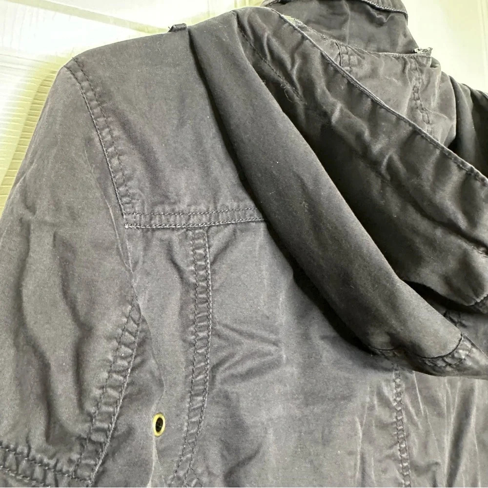 Jessica Hooded Jacket Vintage Navy Blue Size Medium - Picture 14 of 16